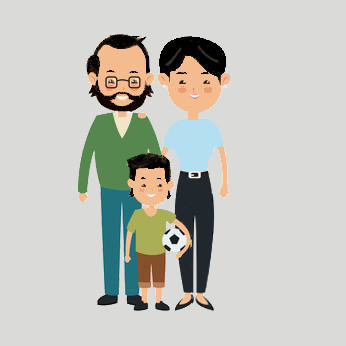 Family of three (Couple and 5 year old boy)